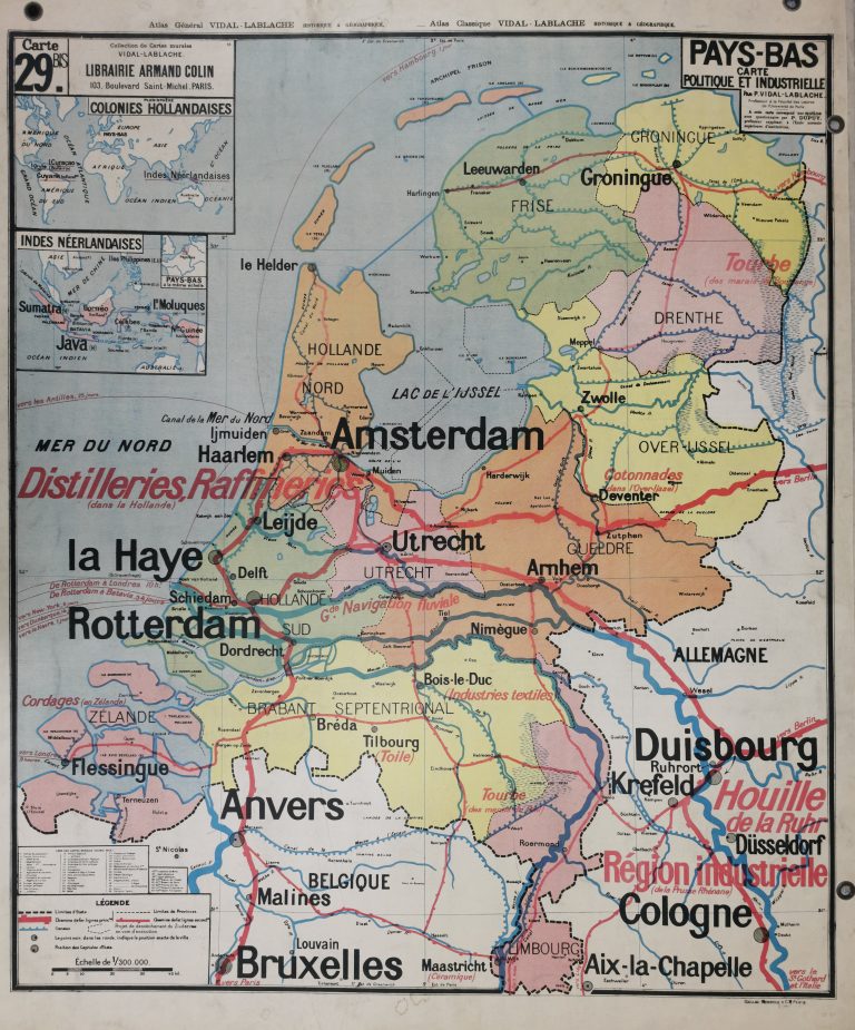 A6(4) Pays-bas carte politique et industrielle