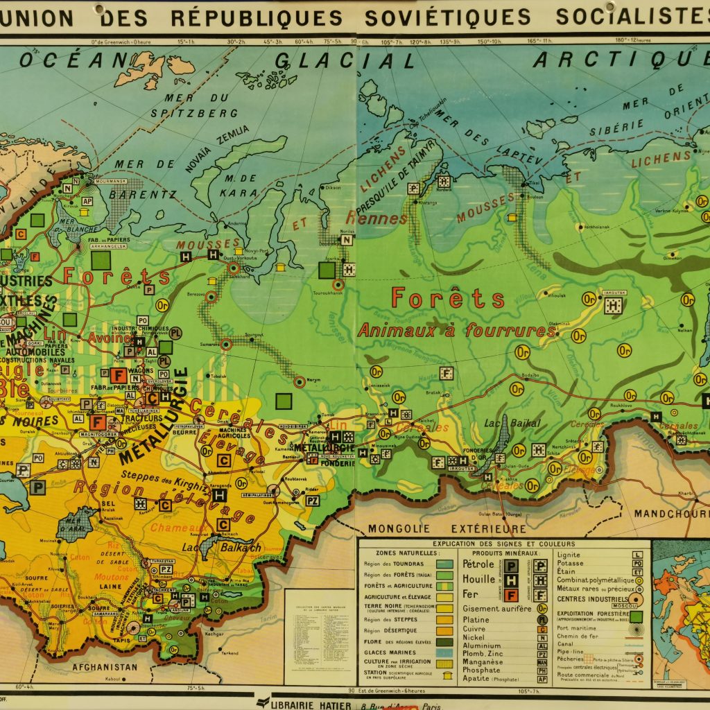 Union des républiques soviètiques socialiste carte économique industrie